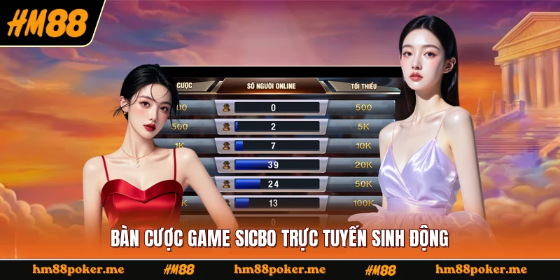 Bàn cược game Sicbo trực tuyến sinh động